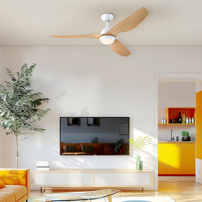Стельовий вентилятор Westinghouse Magnolia 132 см з LED освітленням та пультом ДК, білий матовий, DC-мотор