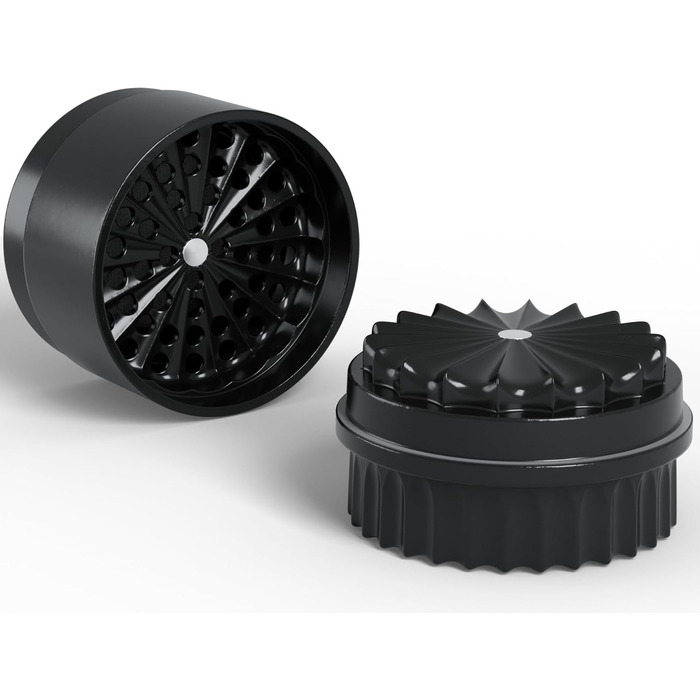 Toothless Herb Grinder Ø 63 mm | Nano-ceramic coated for effortless grinding | 5-piece with built-in storage container in the lid (Black)