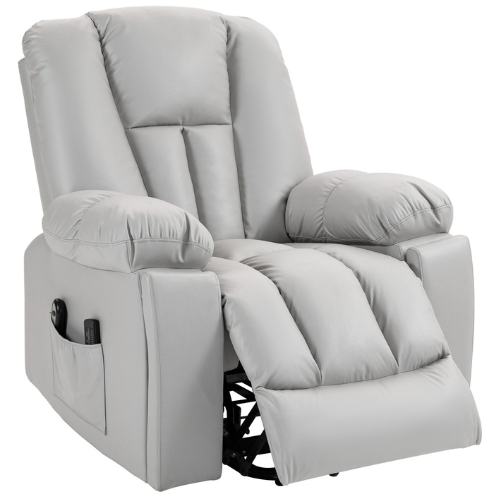 HOMCOM Power Lift TV Chair with Assistance, Reclining Chair with Lie-flat Function, Vibration Massage, Spring Pocket Coil Massage Chair | Aosom