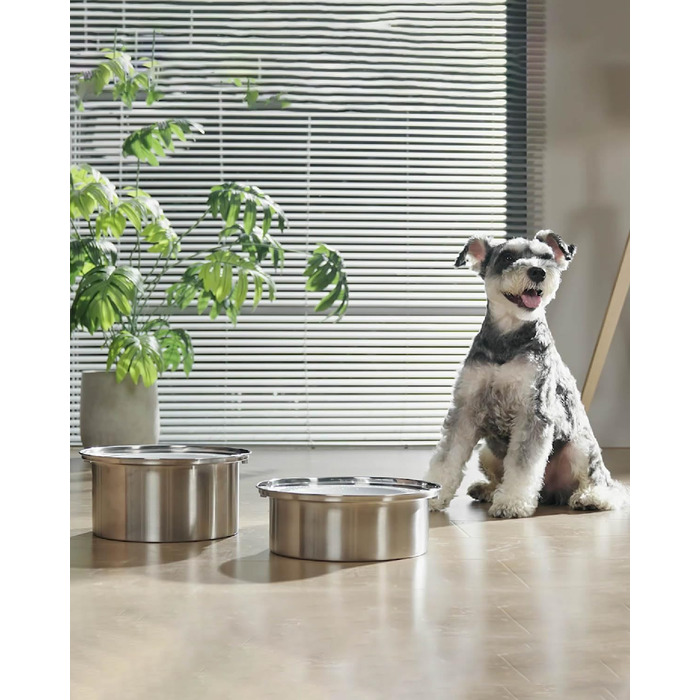 Нержавійна миска для собак з захистом від протікання, 2L, преміум якість, для собак та котів, миска для води без обливання, великий об'єм, 4 фільтри