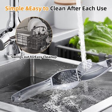 Преміум-прес для часнику: міцний, довговічний, з полірованою поверхнею. Легке подрібнення часнику та імбиру. Не потребує очищення. Ідеально підходить для дрібних інгредієнтів.