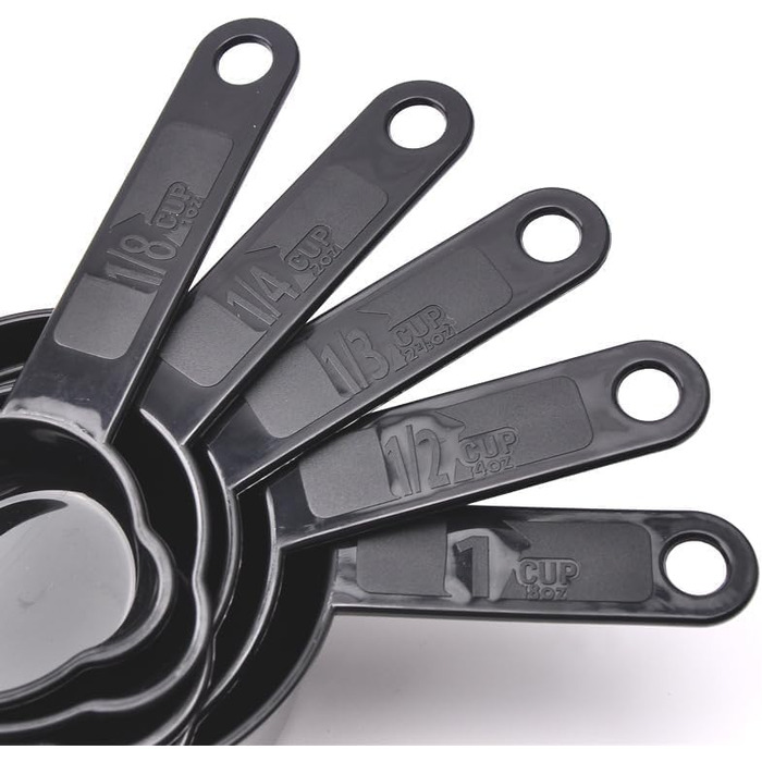 Measuring cup and spoon set, 11-piece plastic measuring cup and spoon set for dry and liquid ingredients, 5 measuring cups and 6 measuring spoon set for kids for cooking and baking, color: Pink