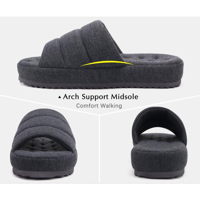 Чоловічі тапочки KuaiLu: стильні, з м'якою устілкою з піною пам'яті, для дому та вулиці, сірі, 46 EU