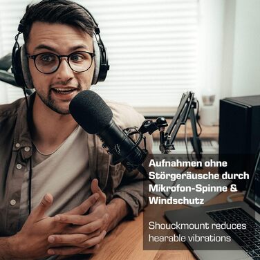 USB мікрофон DOCKIN® MP2000 для ПК, геймінгу, подкастів та стрімінгу - мікрофон з USB для запису звуку з важким штативом. Якість звуку 130dB.