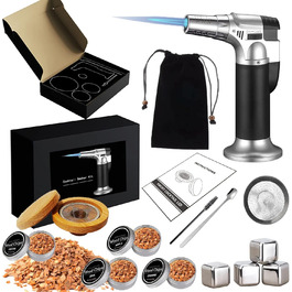 RoseFlower Cocktail Smoker Set, Nostalgie Smoker Set for Whiskey, Drinks, Bourbon, Steak, Fish and Cheese – Infused Smoke for Drinks and Food – Home/Garden/Grill - Father's Day Gift (#3)