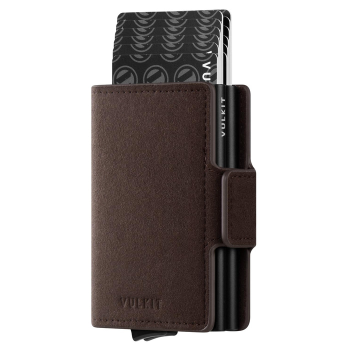 Чохл для карток VULKIT: шкіряний гаманець для чоловіків з RFID захистом (колір коричневий)