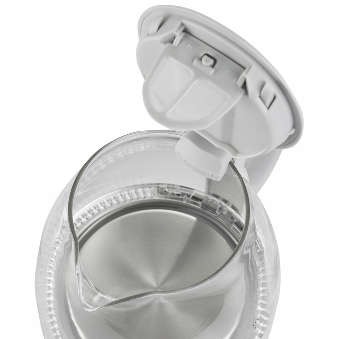Скляний електрочайник Adler AD 1283, 1 л, сірий, з LED-підсвіткою