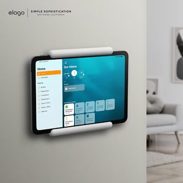 Тримач для планшета elago Home Hub Mount для Apple iPad, iPad Air/Pro, Samsung Galaxy Tab та інших планшетів, силіконовий, з кабелем-менеджментом (Білий)