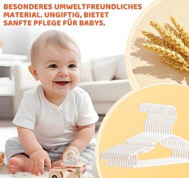 54 дитячі вішалки для одягу Ilauke з пшеничного соломи, 10,6 дюймів, для немовлят та дітей, економія місця, для зберігання дитячого одягу