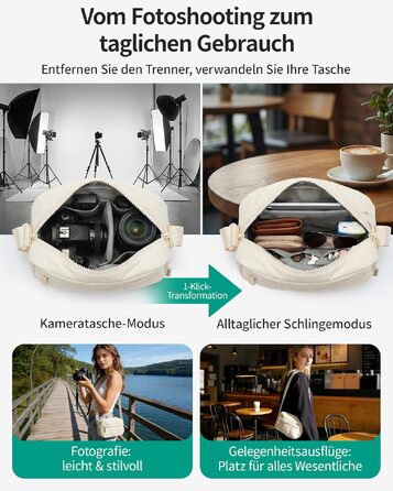 Компактна сумка для фотоапарата Bagsmart Puffer для DSLR та SLR камер, колір: верблюжий