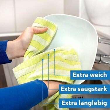 The Blue Wonder Extra Dishcloth | made from bamboo fibers | extremely absorbent | 60 cm x 40 cm (Berry, 5)