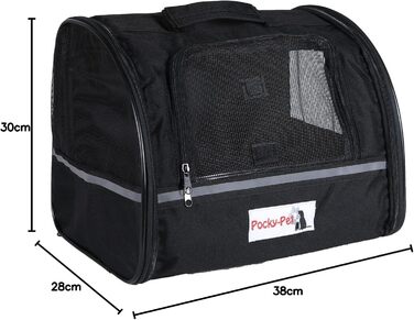 Чорна переносна сумка для собак H4L 38x28x30 см - переноска, транспортна коробка, сумка для собак