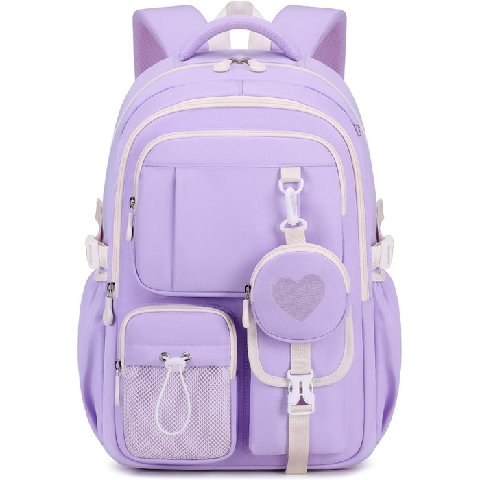 Рюкзак для дівчинки Tanou: шкільний, дихаючий, зручний, модний, з оксфордської тканини, 3-5 клас, фіолетовий
