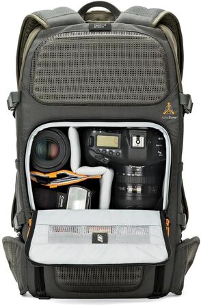 Рюкзак Lowepro Flipside Trek 450 для фототехніки, DSLR та об'єктивів, з відділенням для ноутбука та аксесуарів, сірий, 17 x 26 x 31 см