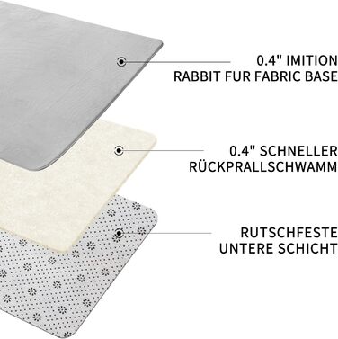 Sour Lemon Rug Living Room 200x300, Rug Children's Room Smooth Rug Gray Rabbit Fur Short Pile Washable Rug, Modern Non-Slip Rug for Bedroom, Fluffy Rug Area 140x200 Light Gray 140x200cm