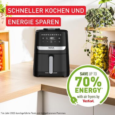 Фритюрниця Tefal Easy Fry Silence 7л, біла - аерофритюрниця з тихим режимом та 10 програмами приготування, EY8421E0