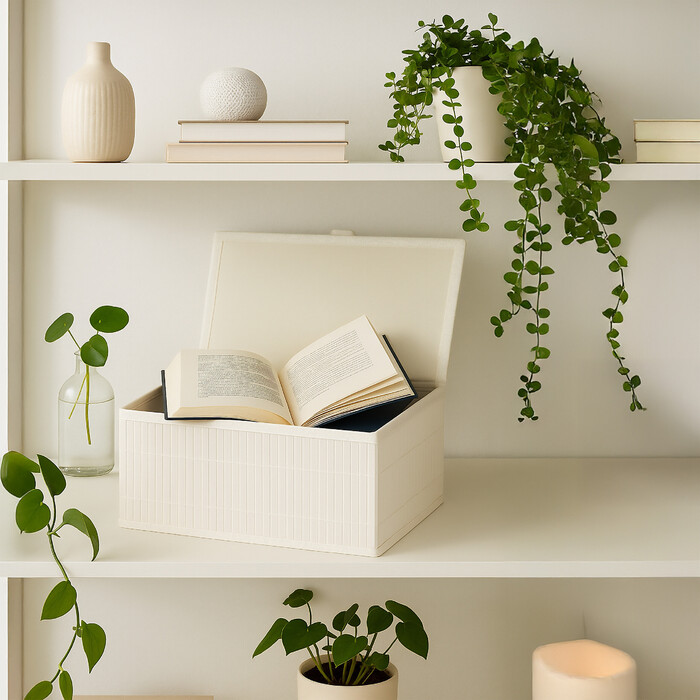 Relaxdays 2-Piece Bamboo Storage Baskets Set