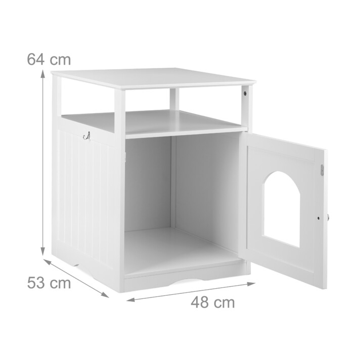 Relaxdays White Cat Cabinet with Shelf
