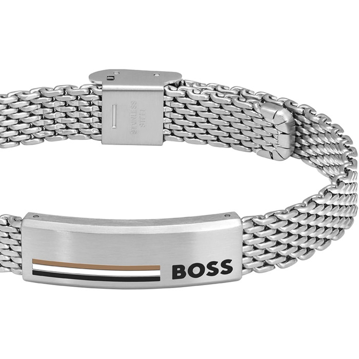Браслет чоловічий BOSS ALEN з нержавіючої сталі: срібний, золотий або чорний