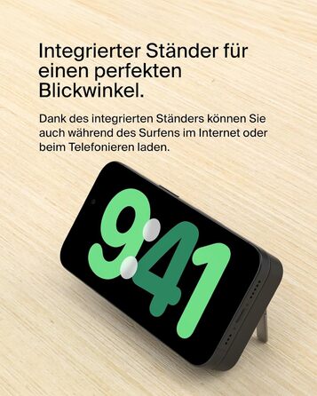 Power Bank Belkin BoostCharge Pro 10000mAh з Qi2, MagSafe, вбудований стійка, чорний, для iPhone 17, Air, 16, 15, 14, Pixel та інші