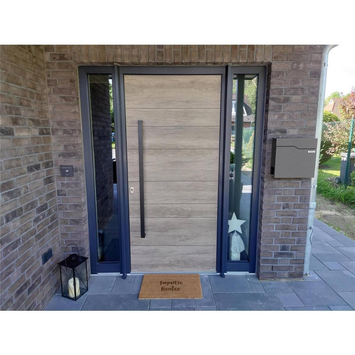 Поштова скринька Metzler Hoffmann з табличкою для імені та відділенням для газет – металева, порошково-пофарбована, стійка до погодних умов (Колір: Сріблястий блиск DB703)