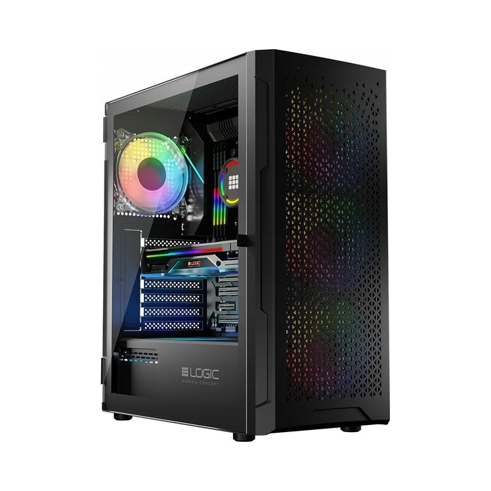 Ігровий комп'ютерний корпус Logic Aramis ARGB MIDI, чорний, 4 вентилятори