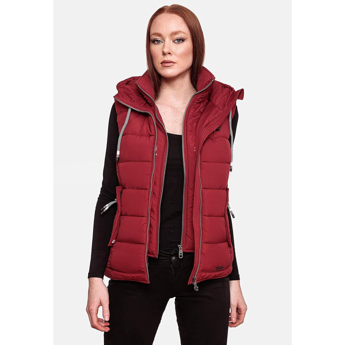 Легка перехідна жилетка ARIKOO Daen з капюшоном, стеганий жилет Taisaa XS-3XL (XS, Blood Red)