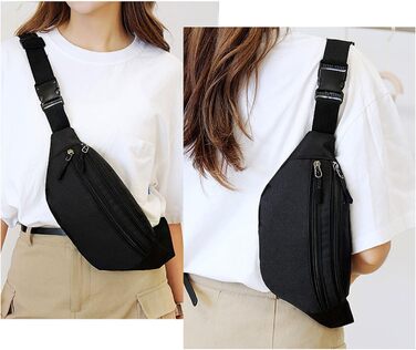 Чоловіча/Жіноча поясна сумка на пояс, бананка з PU шкіри, водонепроникна, чорна. Спортивна, для подорожей, фестивалів, бігу, хайкінгу