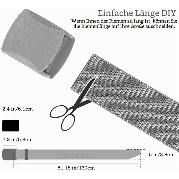 Тактичний чоловічий ремінь Boneke з нейлону, військовий робочий пояс із металевою та пластиковою пряжкою для outdoor та подорожей (Чорний + Сірий)