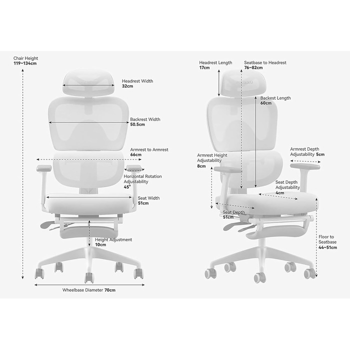 Офісний стіл MUSSO E600SE з ергономічним дизайном, регульована поперекова підтримка, 3D-підлокітники та підголовник, з підніжкою, для жінок, захист спини (чорний)