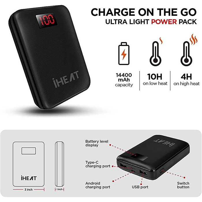 Електрична гріюча жилетка для чоловіків та жінок з USB зарядкою, регулюванням температури та акумулятором 14400mAh. Ідеально для активного відпочинку, полювання, мотоциклів та кемпінгу. Чорний колір.