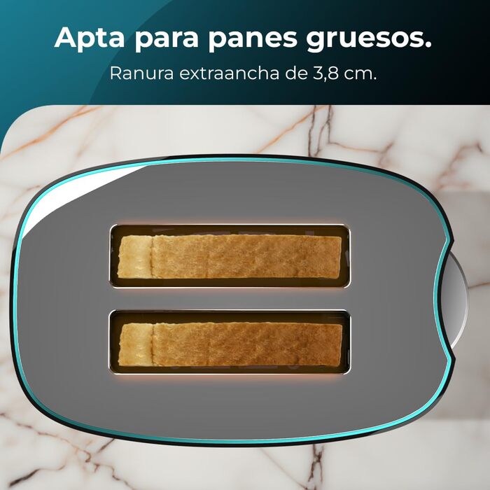 Тостер Cecotec Toast&Taste Extra W 1000W з подвійним широким слотом, 7 рівнів підсмажування, автоматичний викид, піддон для крихт, білий