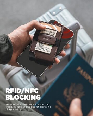Чоловічий шкіряний картхолдер VULKIT з RFID-захистом та вікном для документів, еспресо