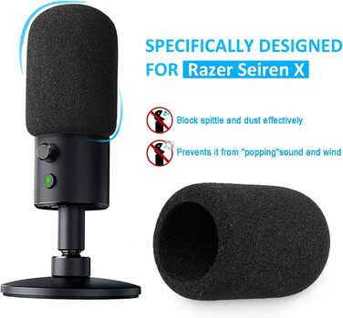 Кріплення для мікрофона Razer Seiren X від YOUSHARES з поп-фільтром, гнучкий штатив, сумісний з USB-мікрофоном Seiren X