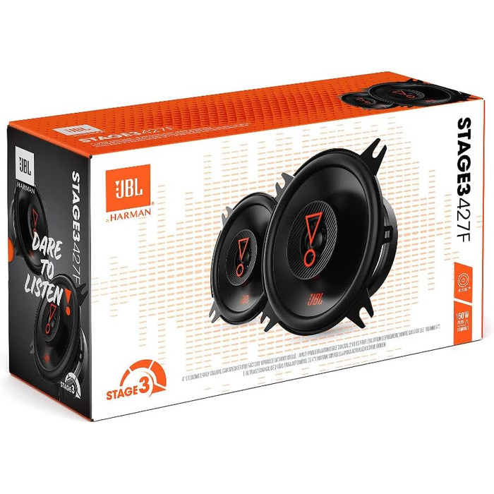 Автоакустика JBL Stage3 427F 10 см 150 Вт, 2-смугові динаміки Harman Kardon без решітки