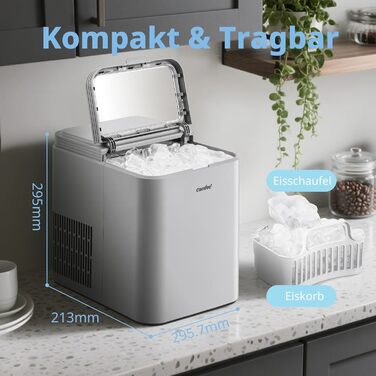 Машина для льоду COMFEE' RCI12BL1EU(E) – швидке приготування, 12 кг/добу, самоочищення, сірий колір