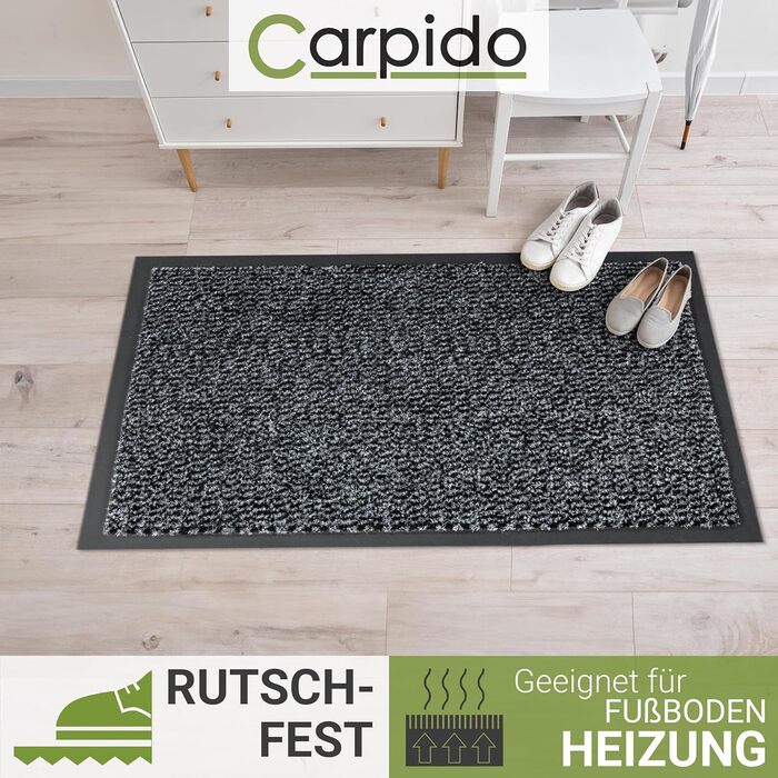 Килимок для дому Carpido 40x60 см - швидковисихаючий, антиковзаючий, сірий