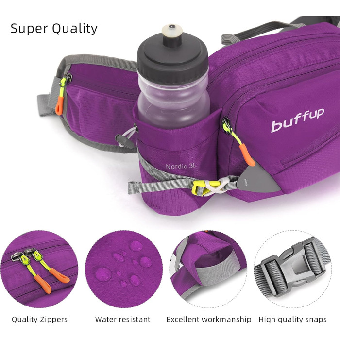 Спортивна поясна сумка-бананка для собак: тренування, велоспорт, піші прогулянки, біг. Великий об'єм, для чоловіків та жінок, колір: фіолетовий