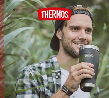 Термос ICON MUG 0,47л, темно-сірий/графітовий матовий, сталевий термокружка, 470мл, ізотермічний термос, 7 год гаряче / 22 год холодне, для кави з собою, миється в посудомийній машині, абсолютно герметичний, без BPA, 0,47л, темно-сірий/графітовий матовий