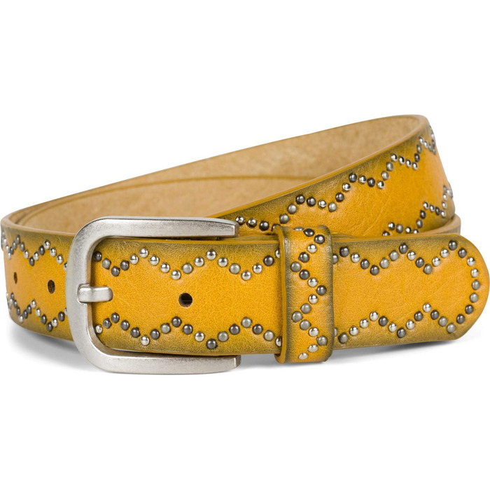 Жіночий ремінь StyleBreaker з пряжками, однотонний, 100 см, гірчичний
