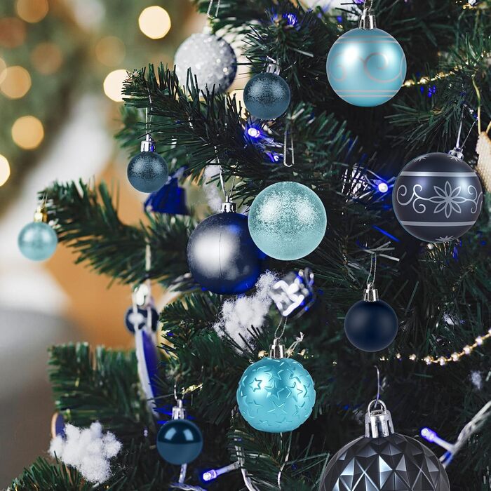 Набір прикрас для ялинки Homewit 105 шт. Золотий, пластикові кулі з гачками, для ялинки, багаторазовий