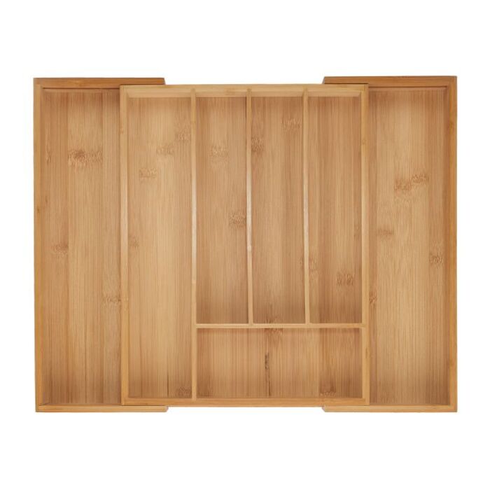 Relaxdays Extendable Bamboo Cutlery Box