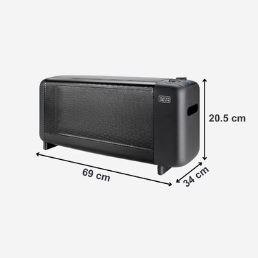 Радіатор масляний BLACK+DECKER BXRA2300E, 1500W, чорний, з мікрокерамікою