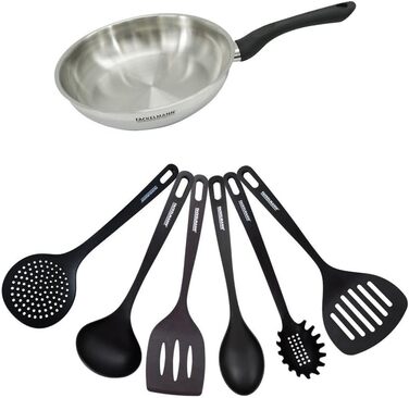 Набір сковорідок Fackelmann 9441450, 3 шт. (20, 24, 28 см) з нержавіючої сталі 18/8, для всіх типів плит, включаючи індукцію, без PFAS