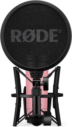 Мікрофон Rode NT1 Signature Black Studio (конденсаторний) + стійка для мікрофона keepdrum (рожева)