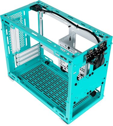 Корпус Mini-ITX Cooler Master MasterBox NR200P Caribbean Blue з загартованим склом, вертикальним кріпленням GPU та покращеною вентиляцією