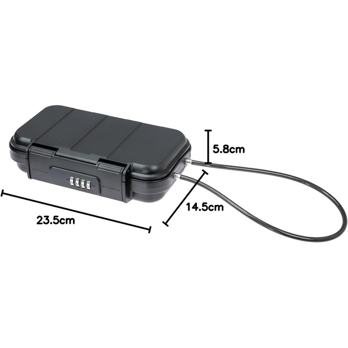 Портативний сейф HMF 318-02 з кодовим замком, вологостійкий міні-сейф з мотузкою, 23,5 x 14,5 x 5,8 см