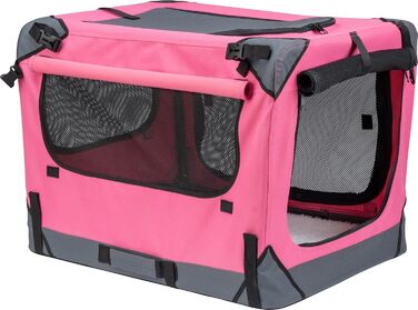 Foxdevil® Складана переноска для собак та котів середніх порід – переноска для тварин у машину та дім (світло-рожевий, M)