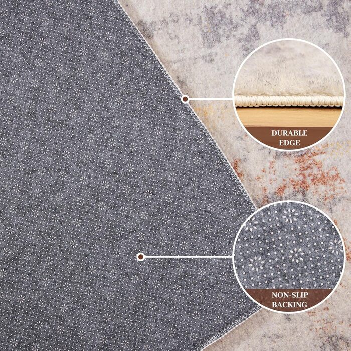 Теплый ковер для гостиной, спальни, столовой, нескользящий, мягкий ковер с коротким ворсом, абстрактный серый стильный ковер для легкой чистки (Абстрактный серый, 160 x 200 см).