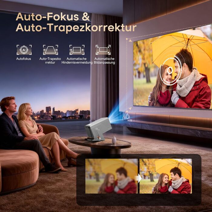 Magcubic Mini Beamer 4K/8K: Портативний проєктор з Android 14, WiFi 6, Bluetooth 5.4, Автофокус, Автоматична корекція трапеції, 180° поворот, 5W динамік, 800ANSI, HY350MAX